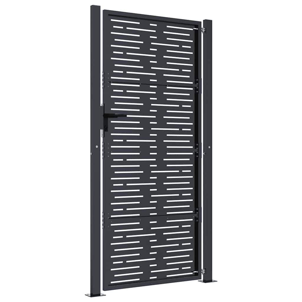 Poort 100x200 cm met vierkant staal antracietkleurig is nu te koop bij PeponiXL, paradijselijk wonen!
