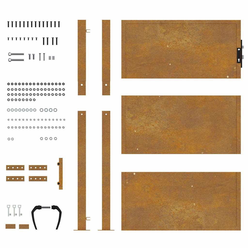 Poort 100x125 cm cortenstaal is nu te koop bij PeponiXL, paradijselijk wonen!