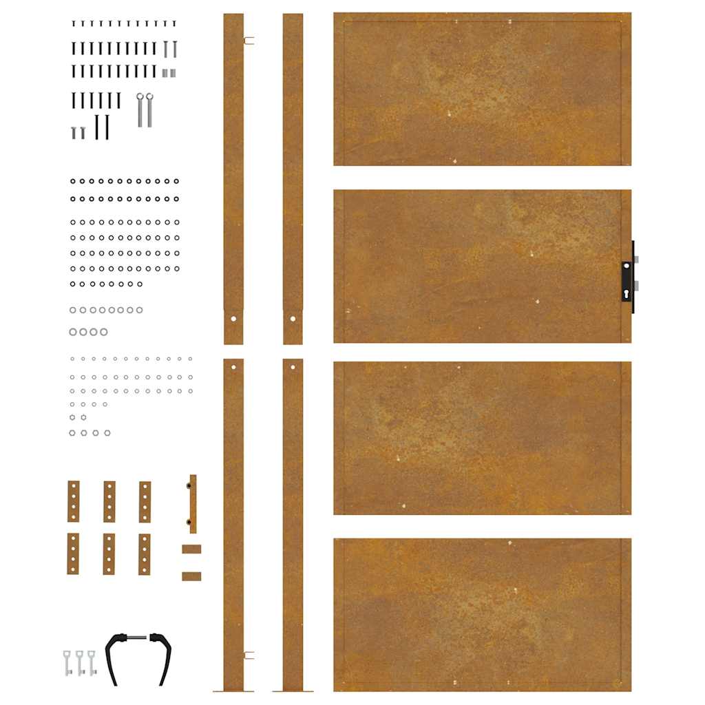 Poort 100x175 cm cortenstaal is nu te koop bij PeponiXL, paradijselijk wonen!