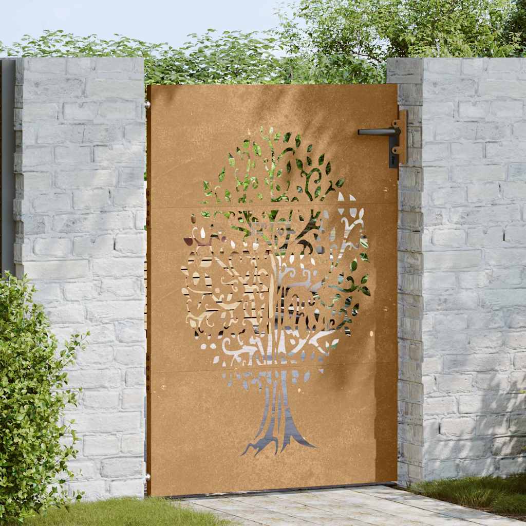 Poort 85x125 cm boomontwerp cortenstaal is nu te koop bij PeponiXL, paradijselijk wonen!