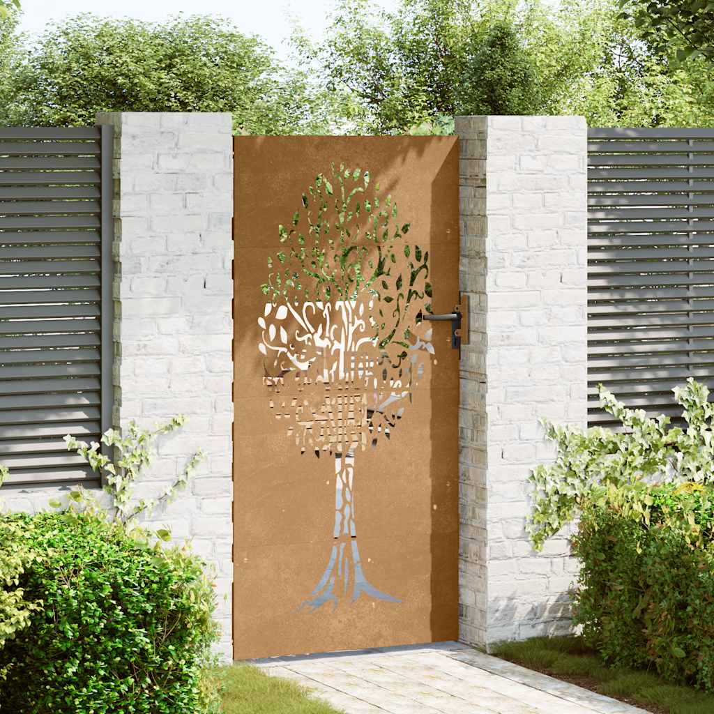 Poort 85x175 cm boomontwerp cortenstaal is nu te koop bij PeponiXL, paradijselijk wonen!