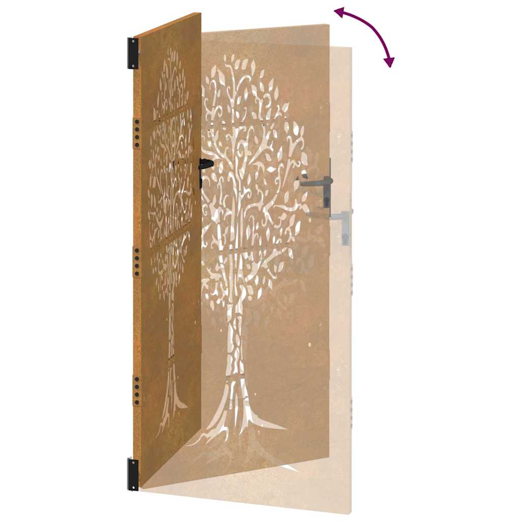Poort 85x175 cm boomontwerp cortenstaal is nu te koop bij PeponiXL, paradijselijk wonen!