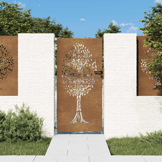Poort 85x175 cm boomontwerp cortenstaal is nu te koop bij PeponiXL, paradijselijk wonen!