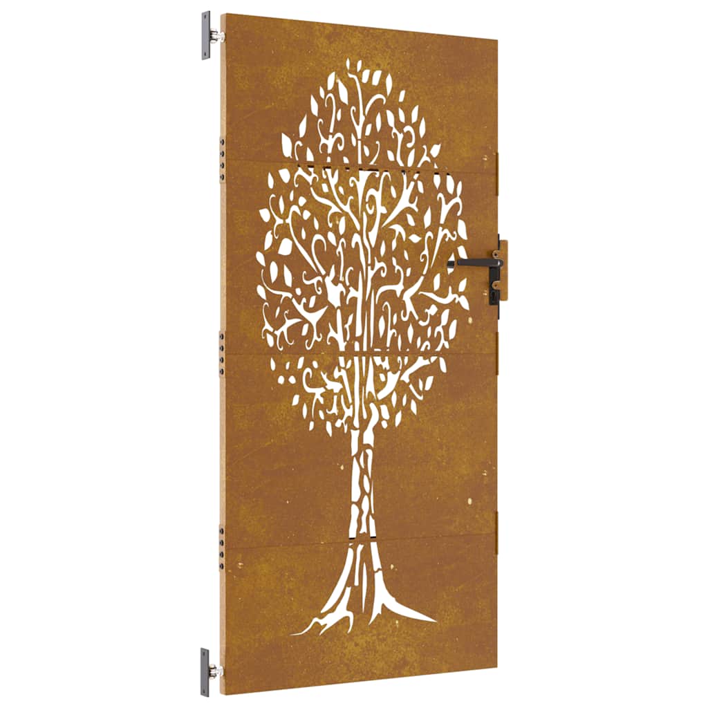 Poort 85x200 cm boomontwerp cortenstaal is nu te koop bij PeponiXL, paradijselijk wonen!
