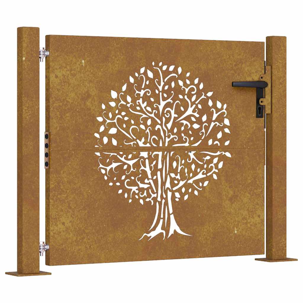 Poort 100x100 cm boomontwerp cortenstaal is nu te koop bij PeponiXL, paradijselijk wonen!