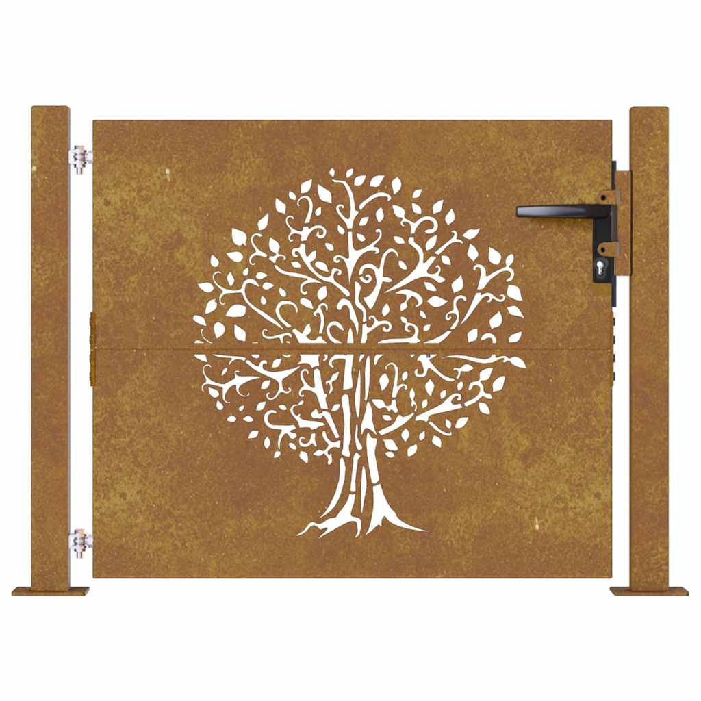 Poort 100x100 cm boomontwerp cortenstaal is nu te koop bij PeponiXL, paradijselijk wonen!
