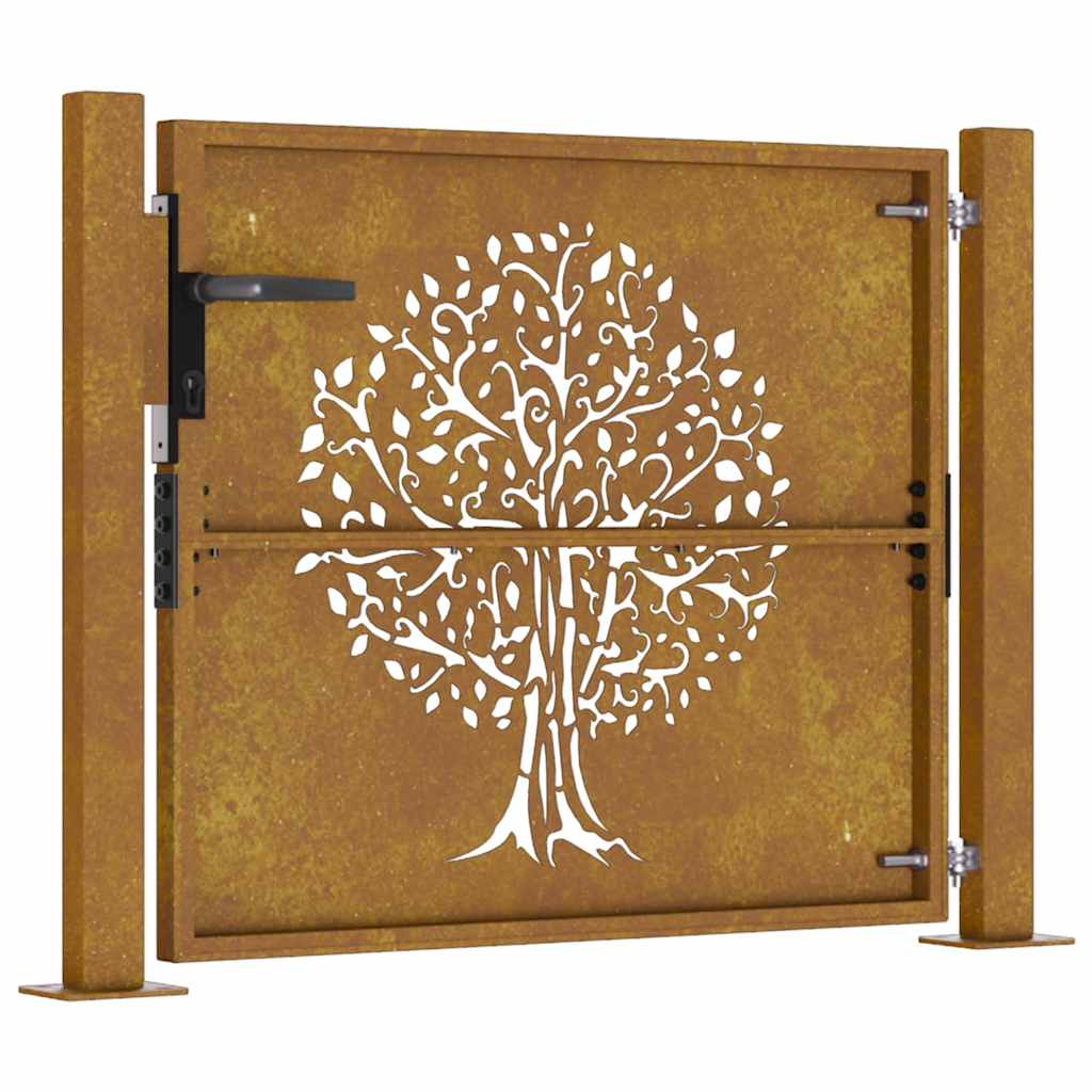 Poort 100x100 cm boomontwerp cortenstaal is nu te koop bij PeponiXL, paradijselijk wonen!