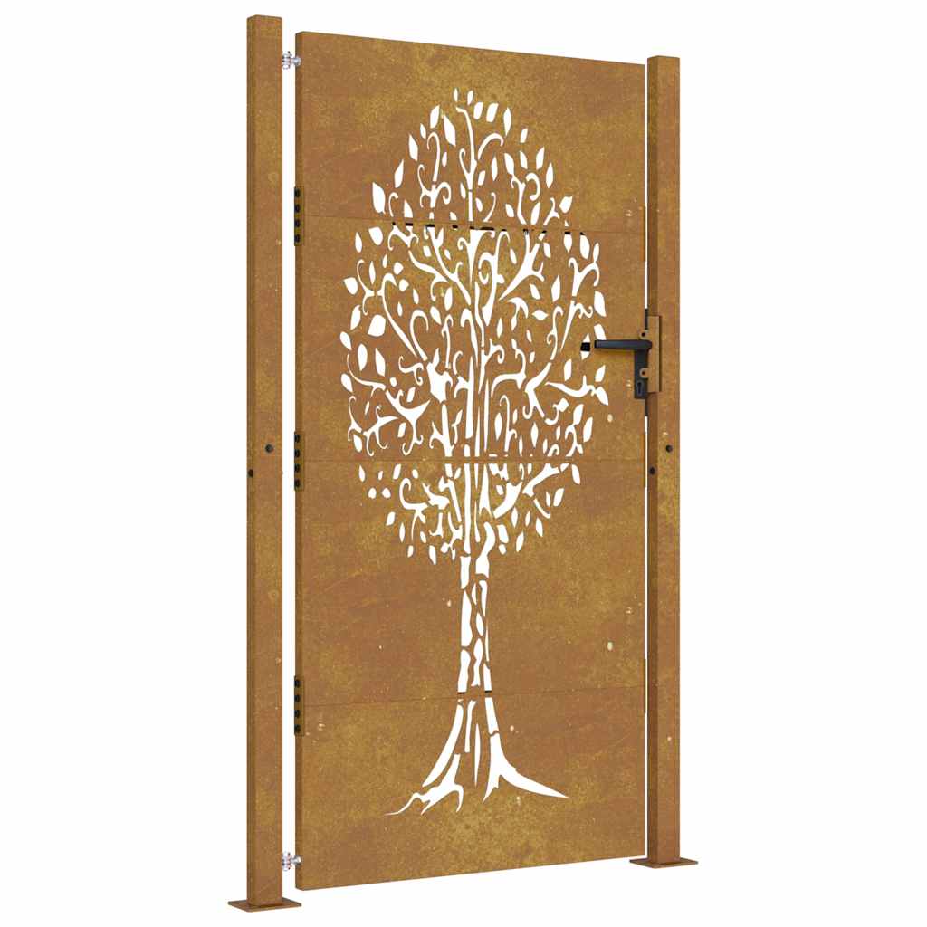 Poort 100x175 cm boomontwerp cortenstaal is nu te koop bij PeponiXL, paradijselijk wonen!