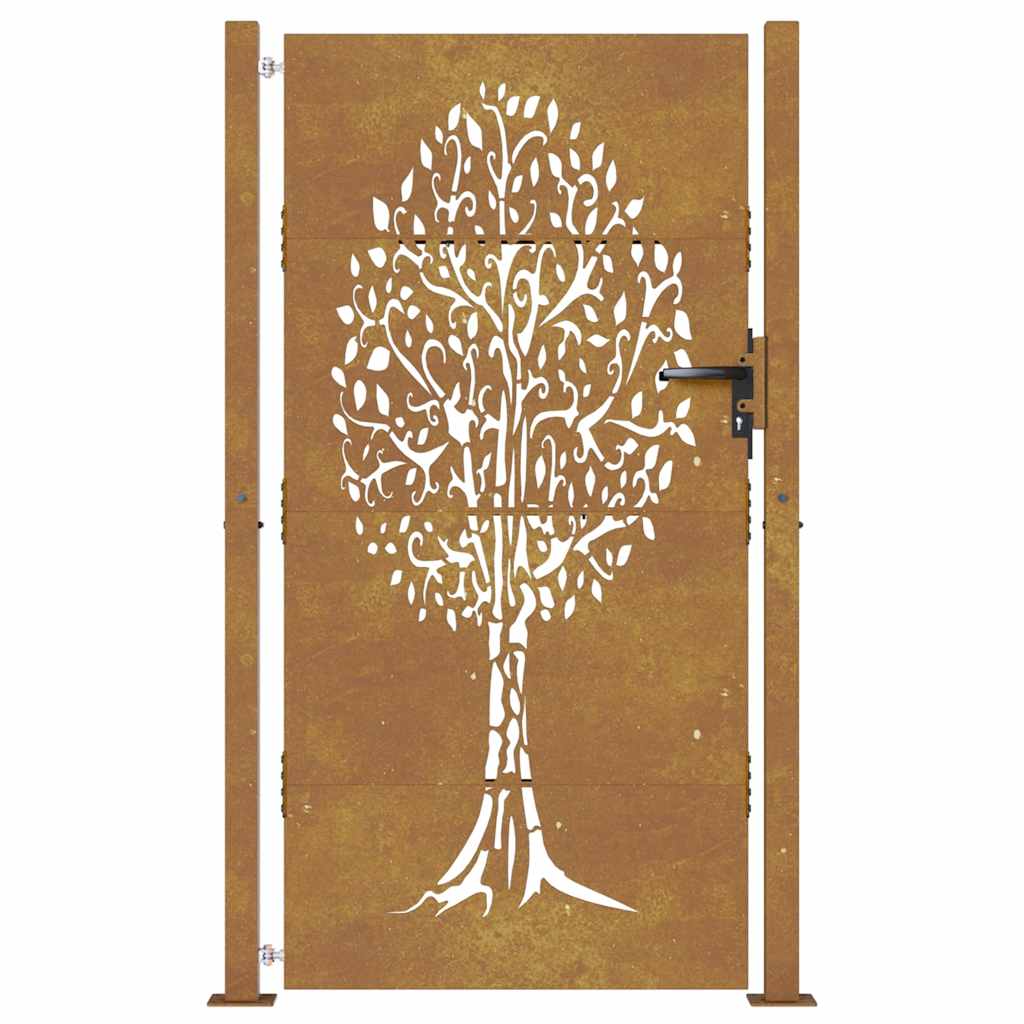 Poort 100x175 cm boomontwerp cortenstaal is nu te koop bij PeponiXL, paradijselijk wonen!