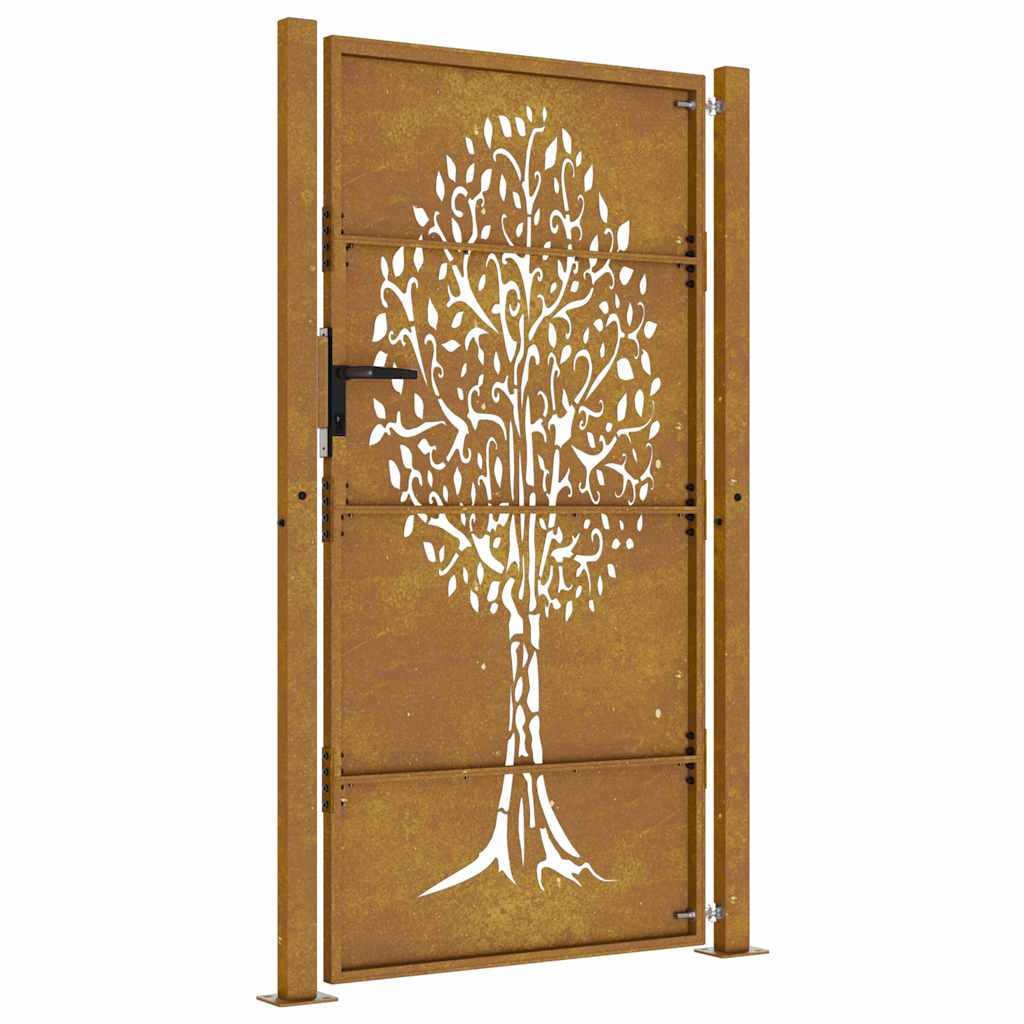 Poort 100x175 cm boomontwerp cortenstaal is nu te koop bij PeponiXL, paradijselijk wonen!
