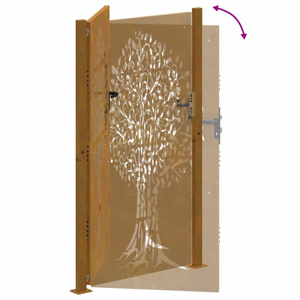 Poort 100x175 cm boomontwerp cortenstaal is nu te koop bij PeponiXL, paradijselijk wonen!