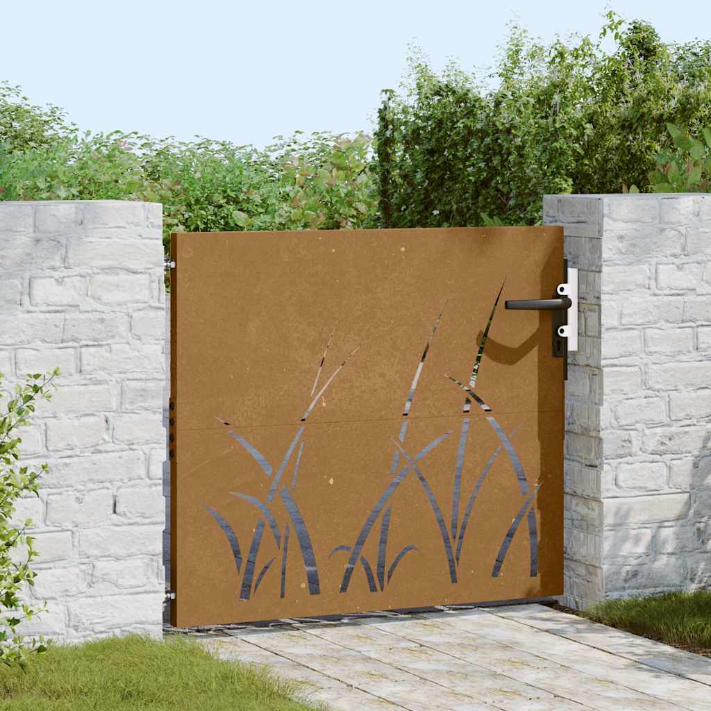Poort 85x100 cm grasontwerp cortenstaal is nu te koop bij PeponiXL, paradijselijk wonen!