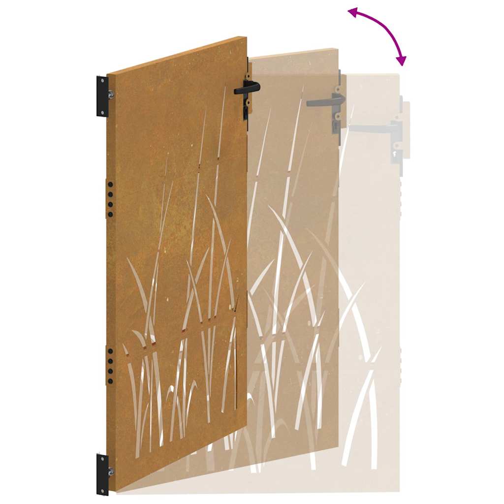Poort 85x125 cm grasontwerp cortenstaal is nu te koop bij PeponiXL, paradijselijk wonen!