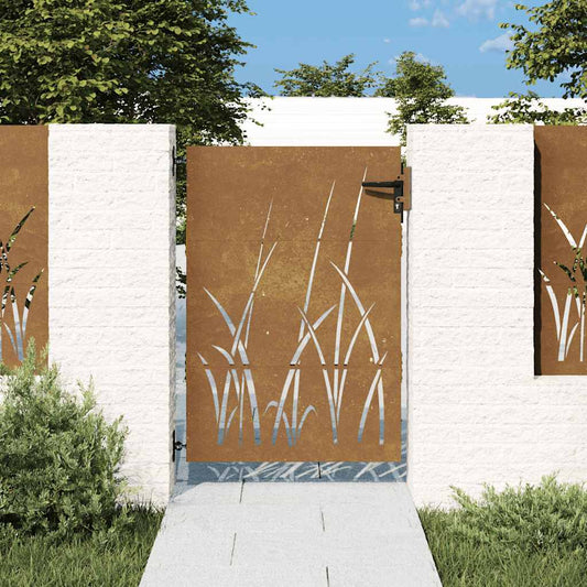 Poort 85x125 cm grasontwerp cortenstaal is nu te koop bij PeponiXL, paradijselijk wonen!