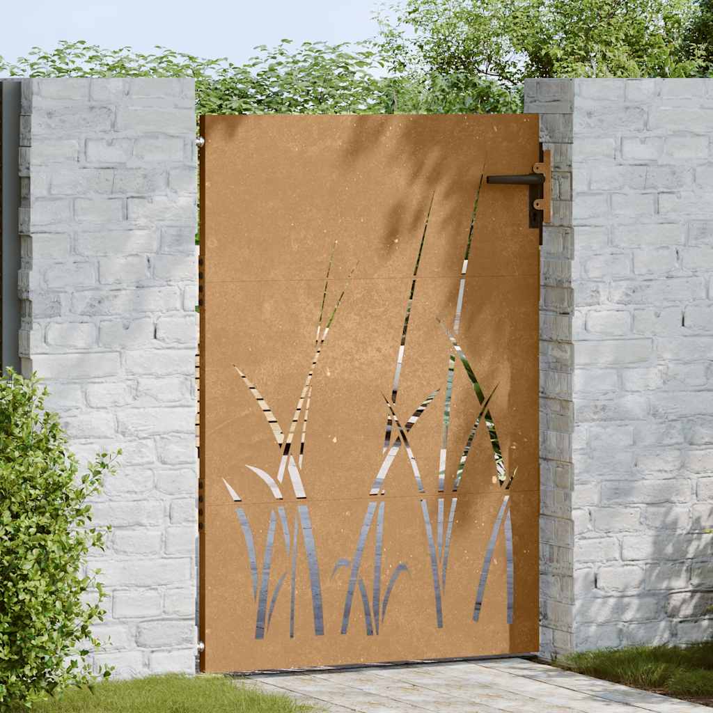 Poort 85x150 cm grasontwerp cortenstaal is nu te koop bij PeponiXL, paradijselijk wonen!