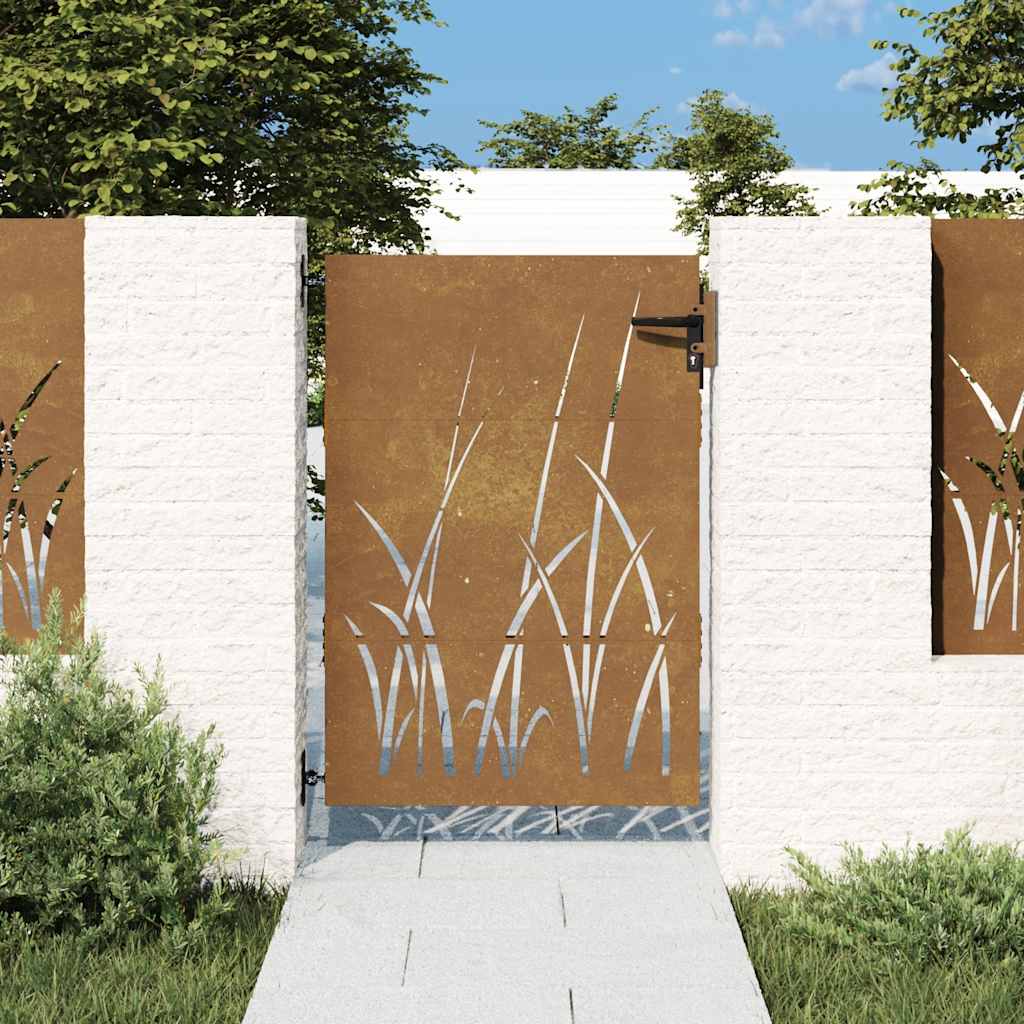 Poort 85x150 cm grasontwerp cortenstaal is nu te koop bij PeponiXL, paradijselijk wonen!