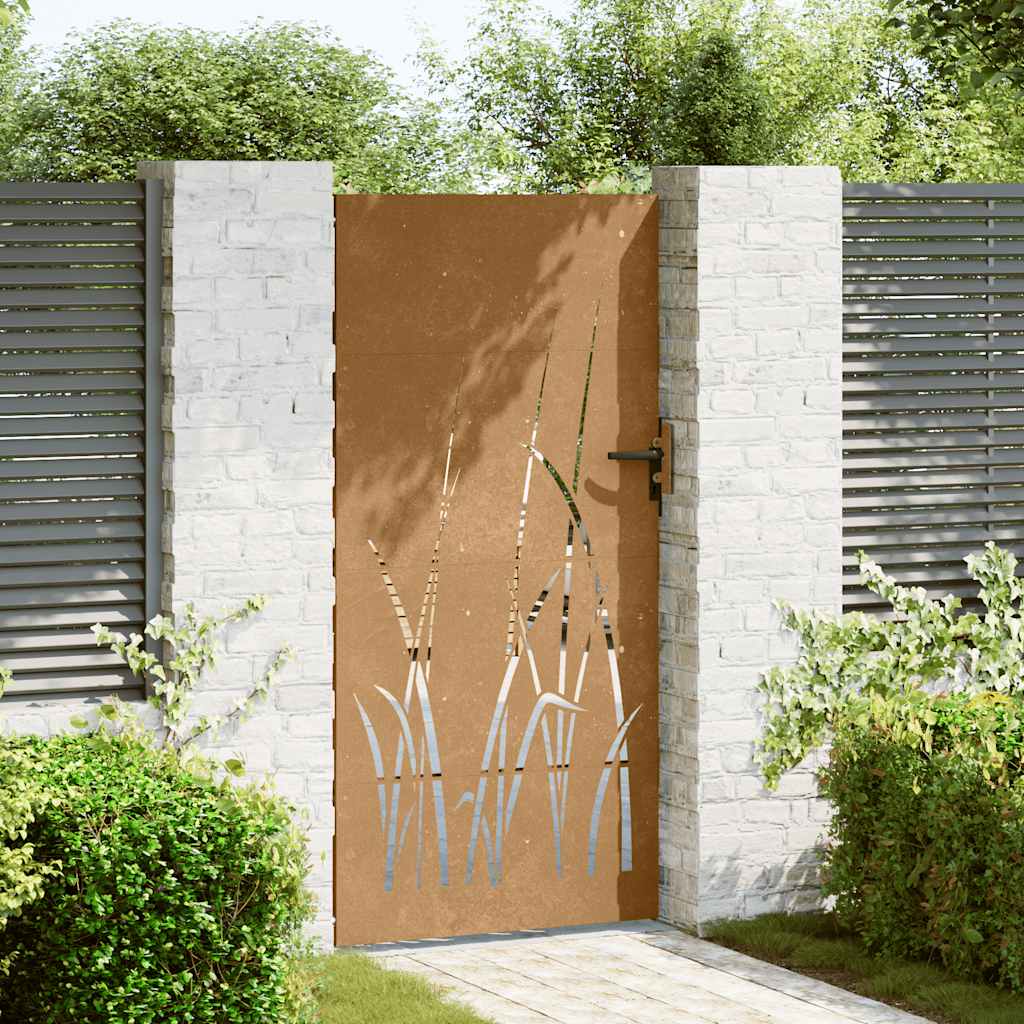 Poort 85x200 cm grasontwerp cortenstaal is nu te koop bij PeponiXL, paradijselijk wonen!