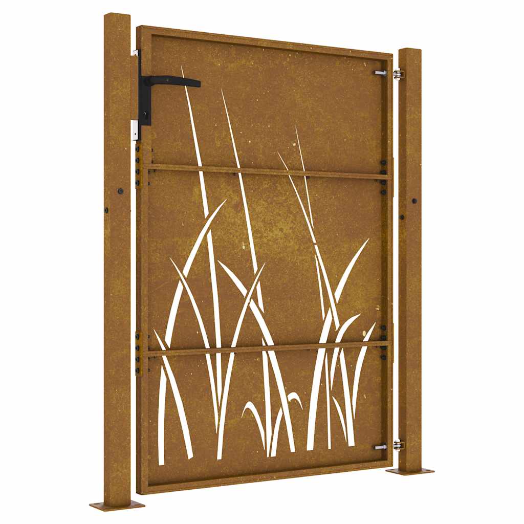 Poort 100x125 cm grasontwerp cortenstaal is nu te koop bij PeponiXL, paradijselijk wonen!
