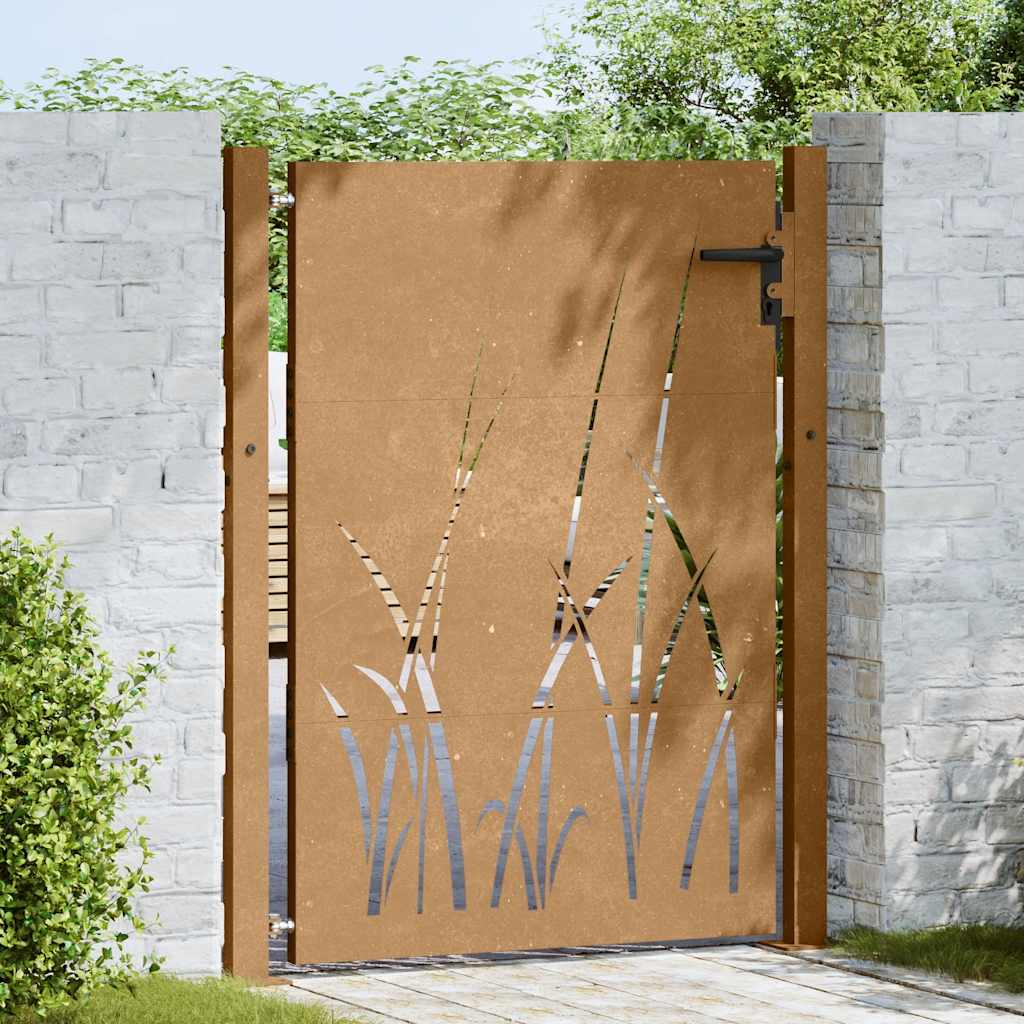 Poort 100x150 cm grasontwerp cortenstaal is nu te koop bij PeponiXL, paradijselijk wonen!