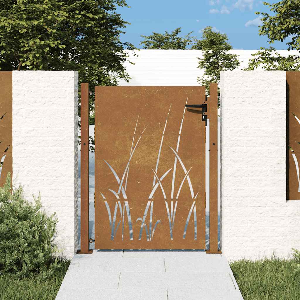 Poort 100x150 cm grasontwerp cortenstaal is nu te koop bij PeponiXL, paradijselijk wonen!