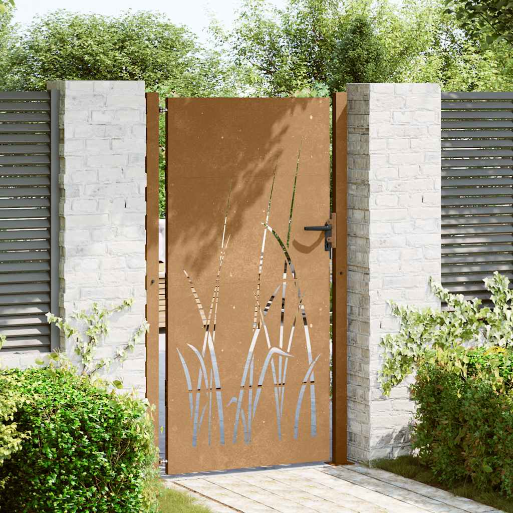 Poort 100x175 cm grasontwerp cortenstaal is nu te koop bij PeponiXL, paradijselijk wonen!