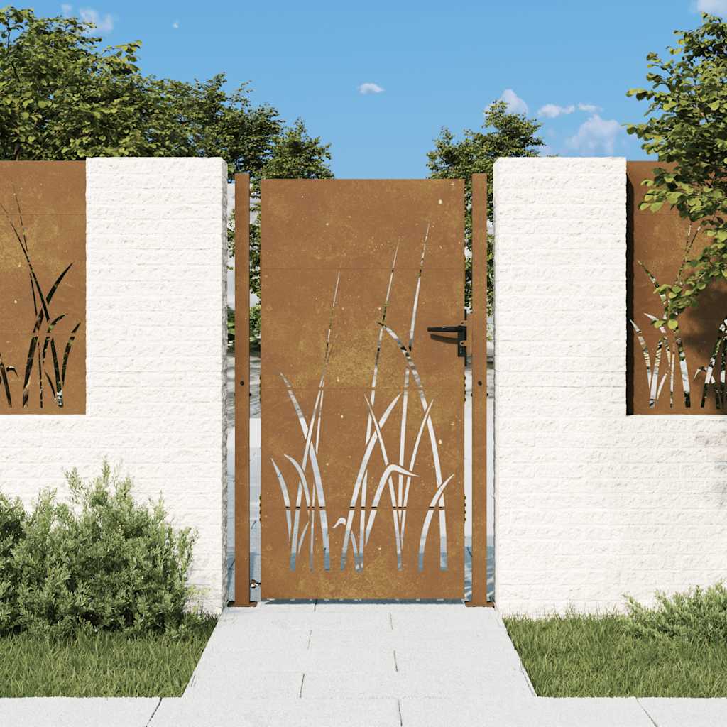 Poort 100x200 cm grasontwerp cortenstaal is nu te koop bij PeponiXL, paradijselijk wonen!