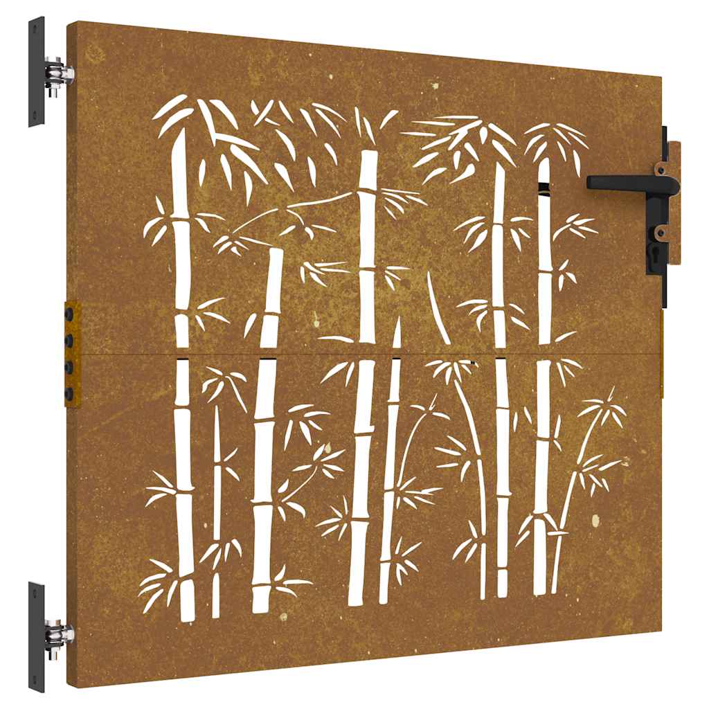 Poort 85x100 cm bamboe-ontwerp cortenstaal is nu te koop bij PeponiXL, paradijselijk wonen!