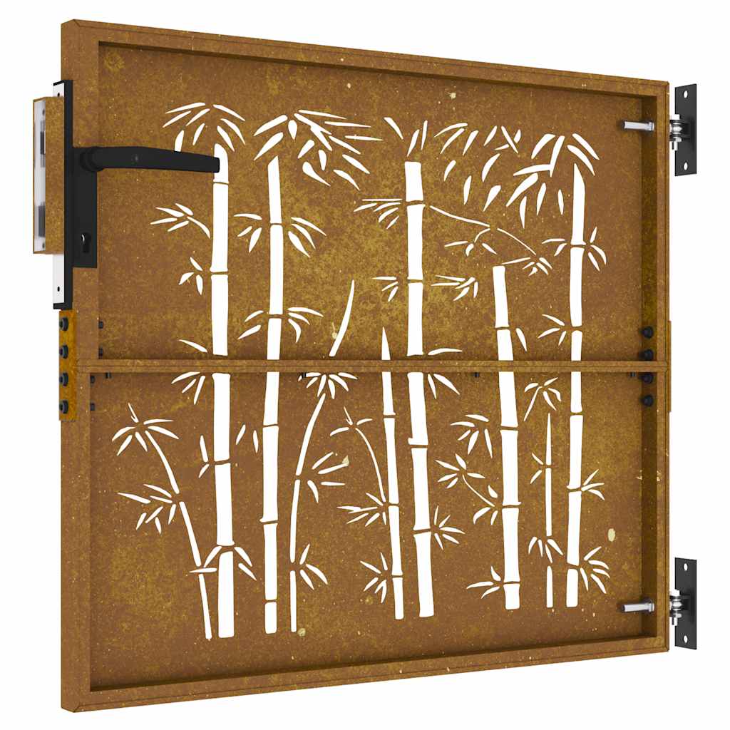 Poort 85x100 cm bamboe-ontwerp cortenstaal is nu te koop bij PeponiXL, paradijselijk wonen!