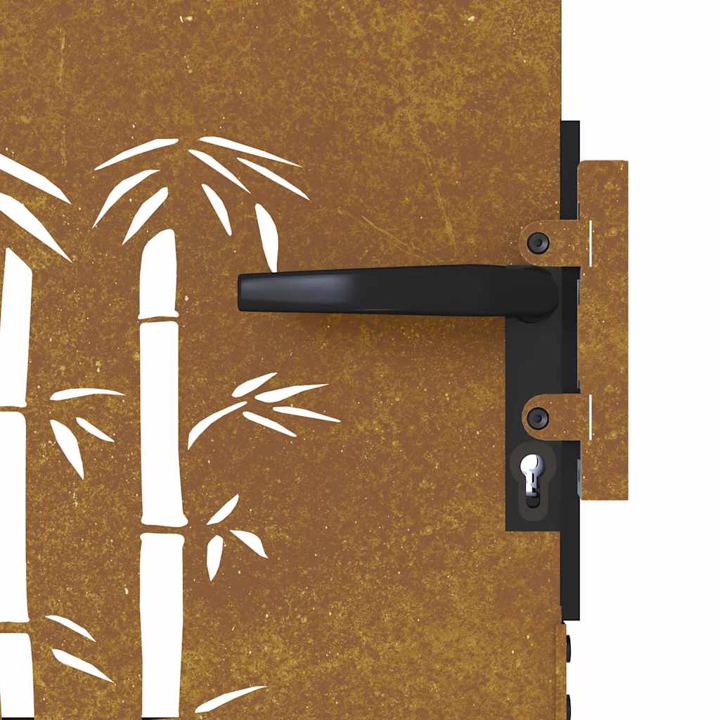 Poort 85x100 cm bamboe-ontwerp cortenstaal is nu te koop bij PeponiXL, paradijselijk wonen!