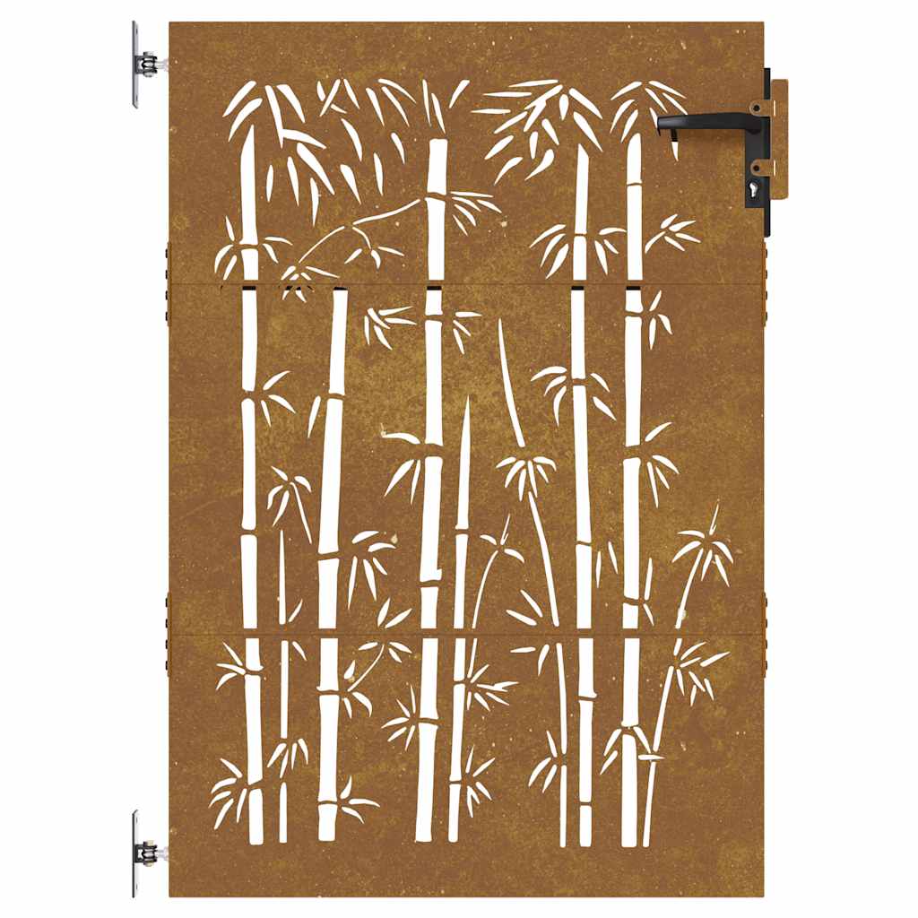 Poort 85x150 cm bamboe-ontwerp cortenstaal is nu te koop bij PeponiXL, paradijselijk wonen!