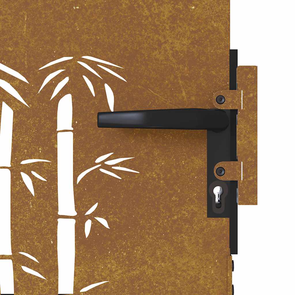 Poort 85x150 cm bamboe-ontwerp cortenstaal is nu te koop bij PeponiXL, paradijselijk wonen!