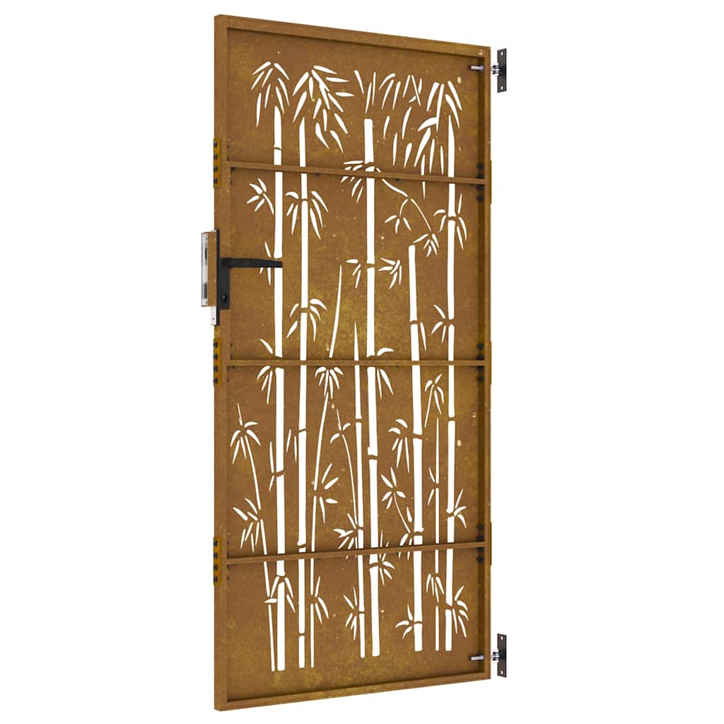 Poort 85x175 cm bamboe-ontwerp cortenstaal is nu te koop bij PeponiXL, paradijselijk wonen!