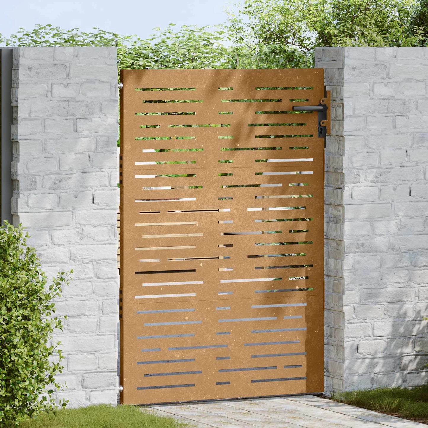 Poort 85x150 cm vierkant cortenstaal is nu te koop bij PeponiXL, paradijselijk wonen!