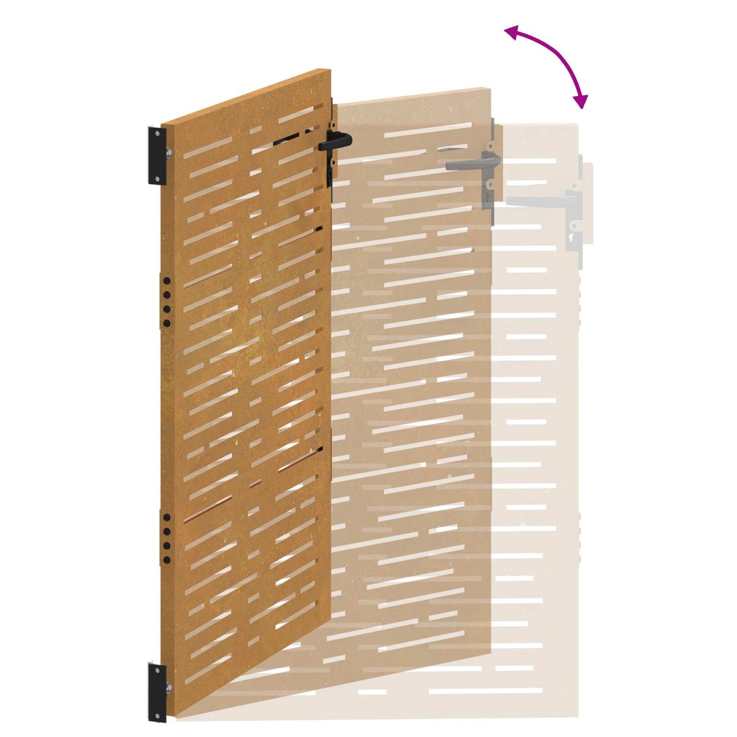 Poort 85x150 cm vierkant cortenstaal is nu te koop bij PeponiXL, paradijselijk wonen!