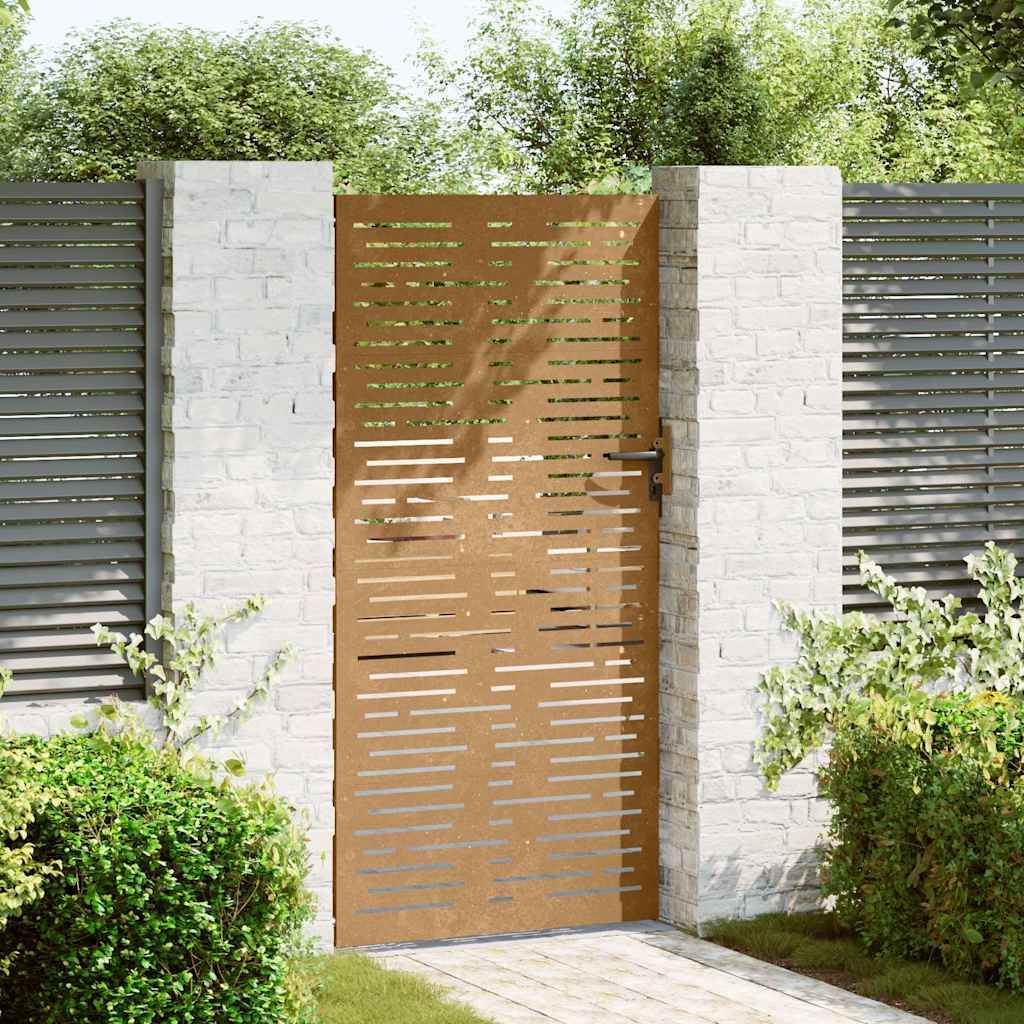 Poort 85x200 cm vierkant cortenstaal is nu te koop bij PeponiXL, paradijselijk wonen!