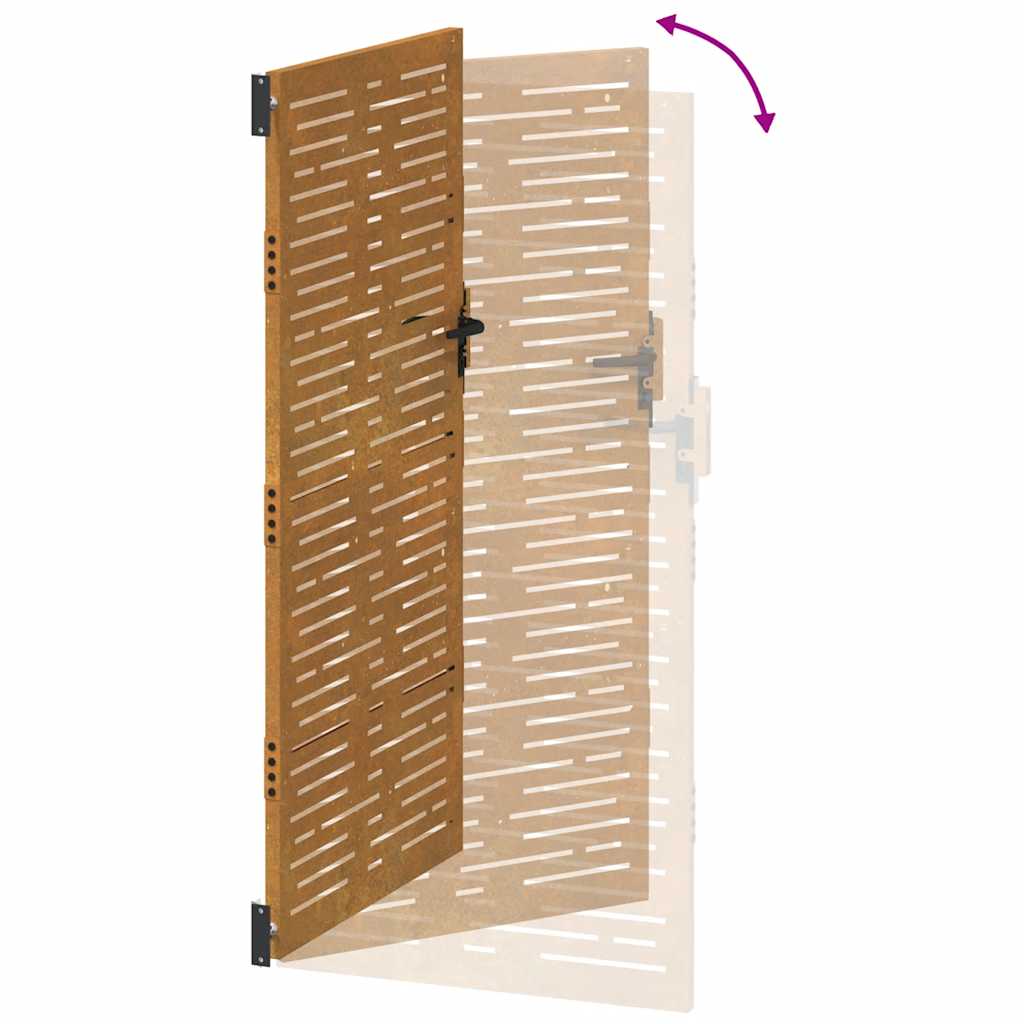 Poort 85x200 cm vierkant cortenstaal is nu te koop bij PeponiXL, paradijselijk wonen!