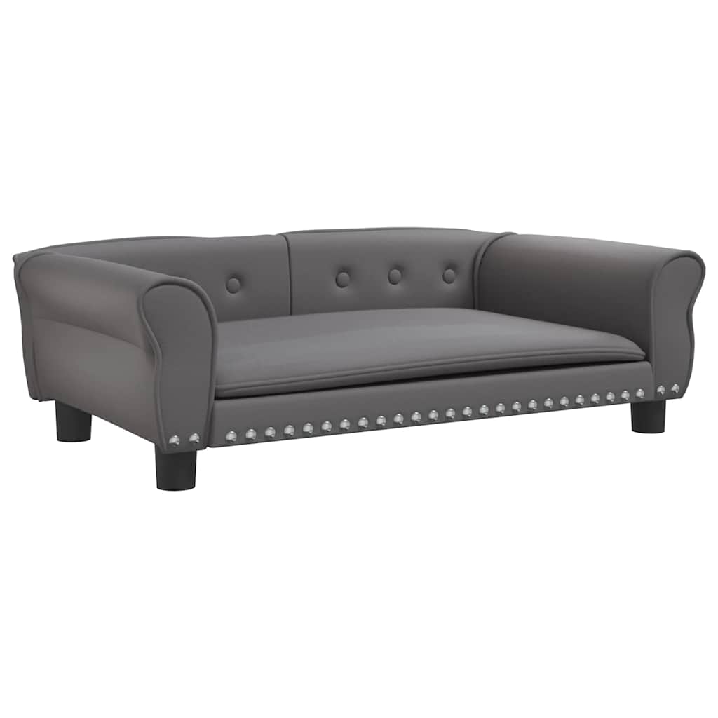 Hondenmand 95x55x30 cm kunstleer grijs is nu te koop bij PeponiXL, paradijselijk wonen!