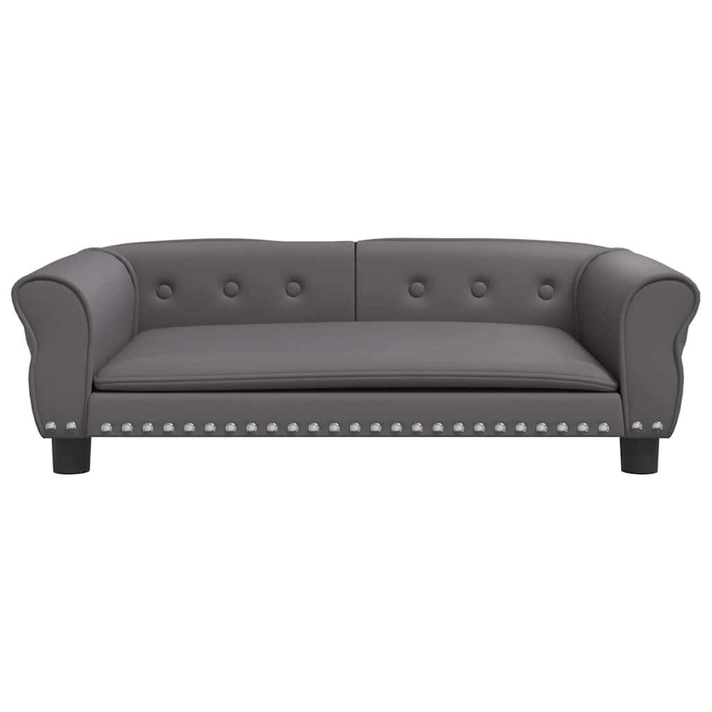 Hondenmand 95x55x30 cm kunstleer grijs is nu te koop bij PeponiXL, paradijselijk wonen!