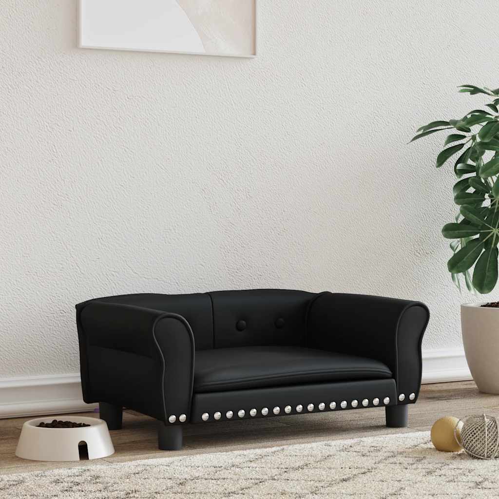 Hondenmand 70x45x30 cm kunstleer zwart is nu te koop bij PeponiXL, paradijselijk wonen!
