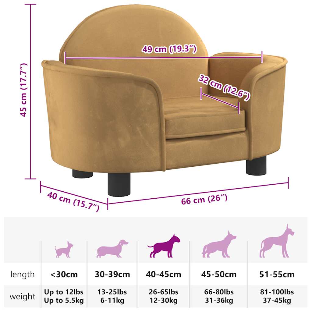 Hondenmand 66x40x45 cm fluweel bruin is nu te koop bij PeponiXL, paradijselijk wonen!