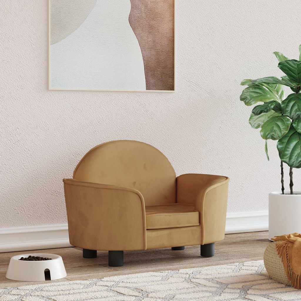 Hondenmand 66x40x45 cm fluweel bruin is nu te koop bij PeponiXL, paradijselijk wonen!