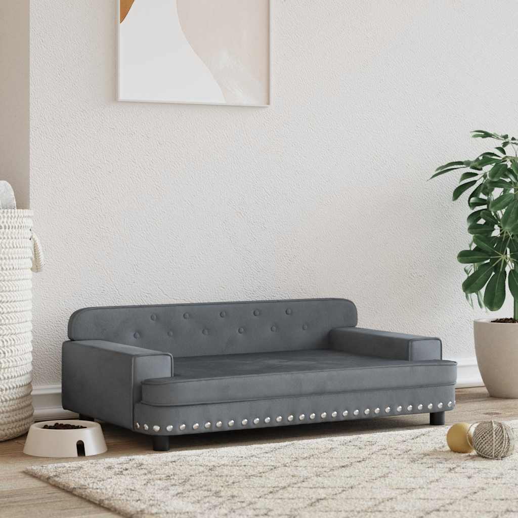 Hondenmand 90x53x30 cm fluweel donkergrijs is nu te koop bij PeponiXL, paradijselijk wonen!