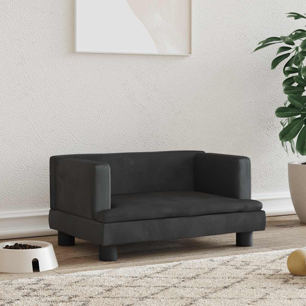 Hondenmand 60x40x30 cm fluweel zwart is nu te koop bij PeponiXL, paradijselijk wonen!