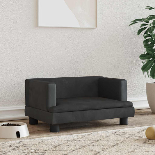 Hondenmand 60x40x30 cm fluweel zwart is nu te koop bij PeponiXL, paradijselijk wonen!