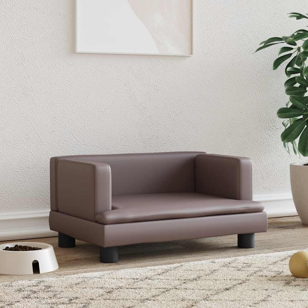 Hondenmand 60x40x30 cm kunstleer bruin is nu te koop bij PeponiXL, paradijselijk wonen!