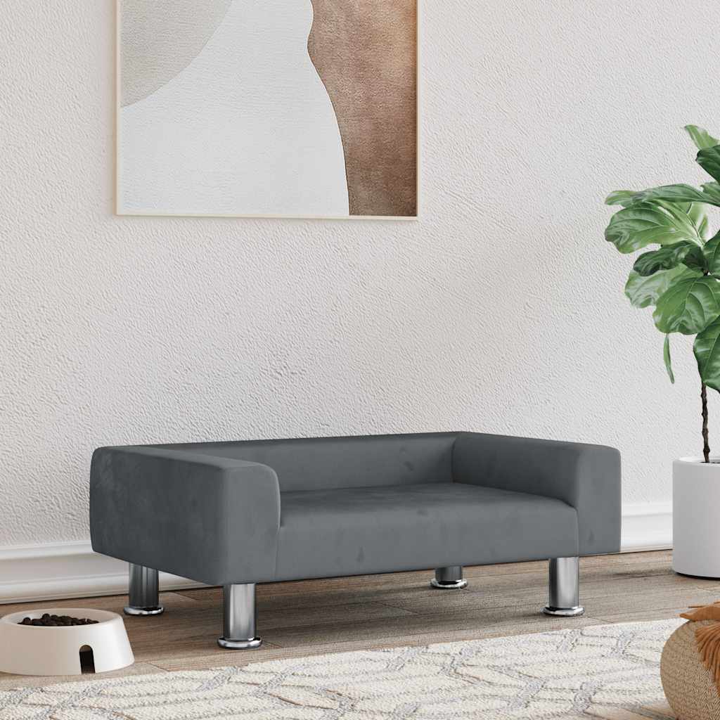 Hondenmand 70x45x26,5 cm fluweel donkergrijs is nu te koop bij PeponiXL, paradijselijk wonen!