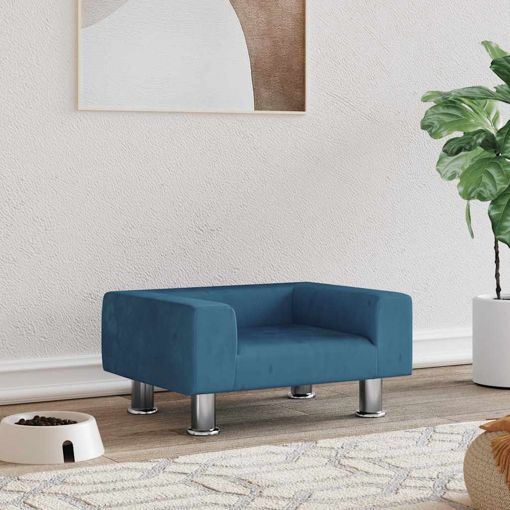 Hondenmand 50x40x26,5 cm fluweel blauw is nu te koop bij PeponiXL, paradijselijk wonen!