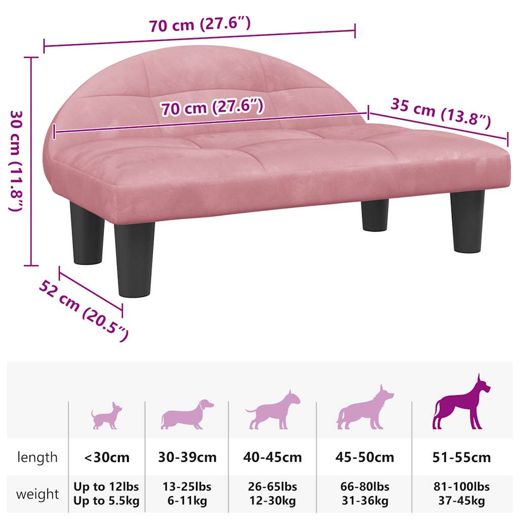 Hondenmand 70x52x30 cm fluweel roze is nu te koop bij PeponiXL, paradijselijk wonen!