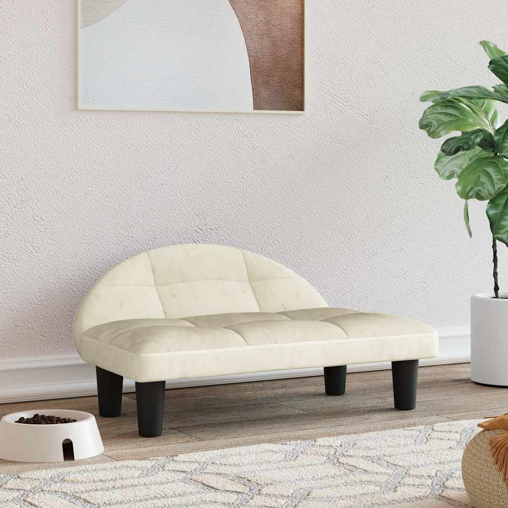 Hondenmand 70x52x30 cm fluweel crèmekleurig is nu te koop bij PeponiXL, paradijselijk wonen!