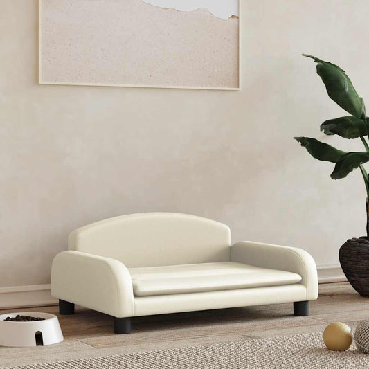 Hondenmand 70x45x30 cm kunstleer crèmekleurig is nu te koop bij PeponiXL, paradijselijk wonen!